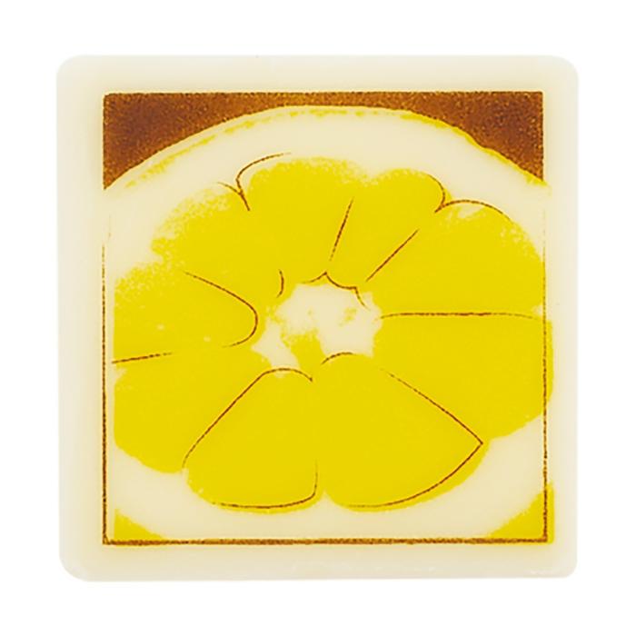 decors carre chocolat blanc motif citron par chocolatree